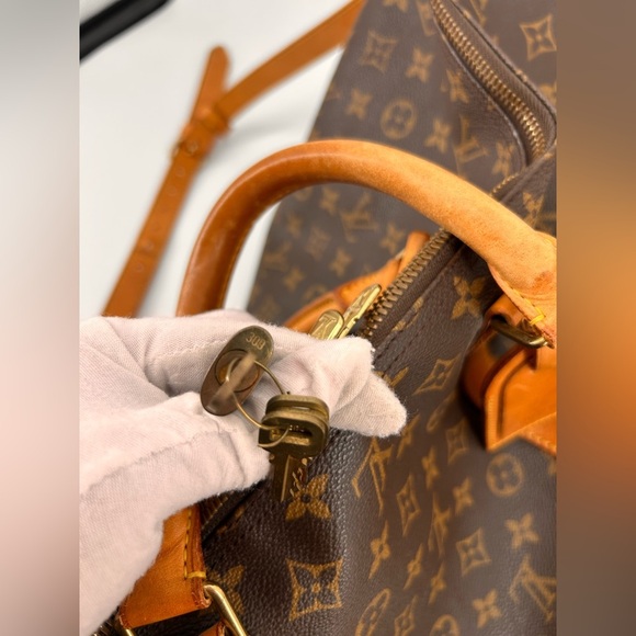 Louis Vuitton Keepall Bandolier 60 Monogram Canvas Travel Bag SD0946 Vintage - Picture 5 of 16